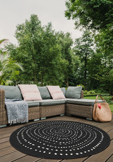 Positano Dotted Reversible Round Rug - Coppola Home