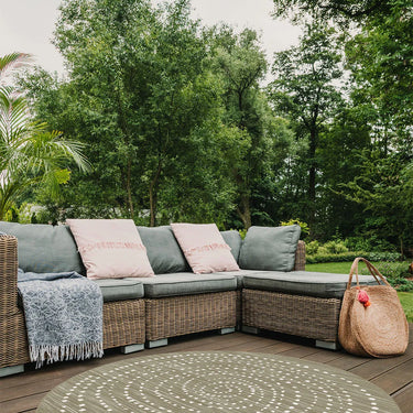 Positano Dotted Reversible Round Rug - Coppola Home