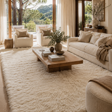 Flokati Shag Wool Rug - White
