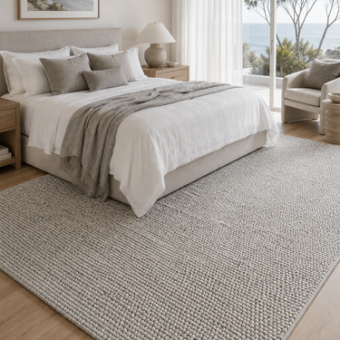 Siena Boucle Weave Wool Rug (Grey Tones)