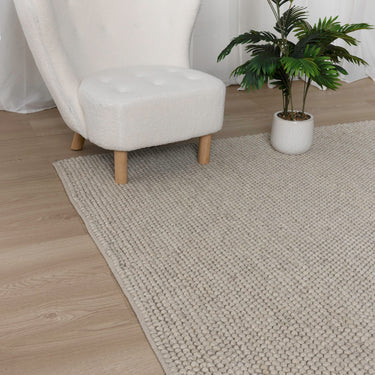 Siena Boucle Weave Wool Rug (Grey Tones)