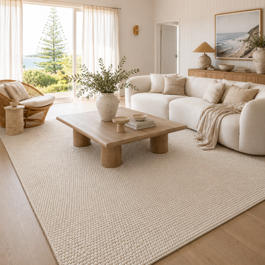 Siena Boucle Weave Wool Rug (Neutral Tones)
