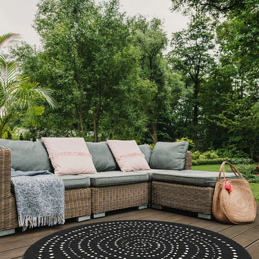 Positano Dotted Reversible Round Rug - Coppola Home