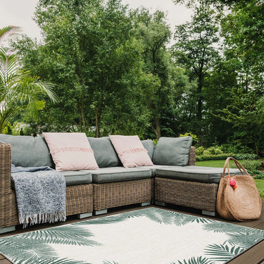 Positano Leaf Border Reversible In&Outdoor Rug - Coppola Home